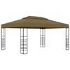 vidaXL Gazebo with LED String Lights 3x4 m Taupe