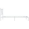 vidaXL Metal Bed Frame without Mattress with Headboard White 90x200cm