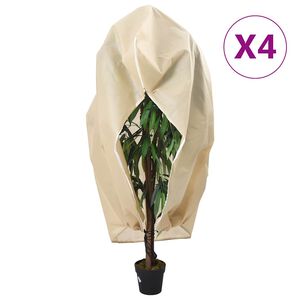 vidaXL Plant Fleece Covers with Zip 4 pcs 70 g/m&sup2; 3,93x3 m