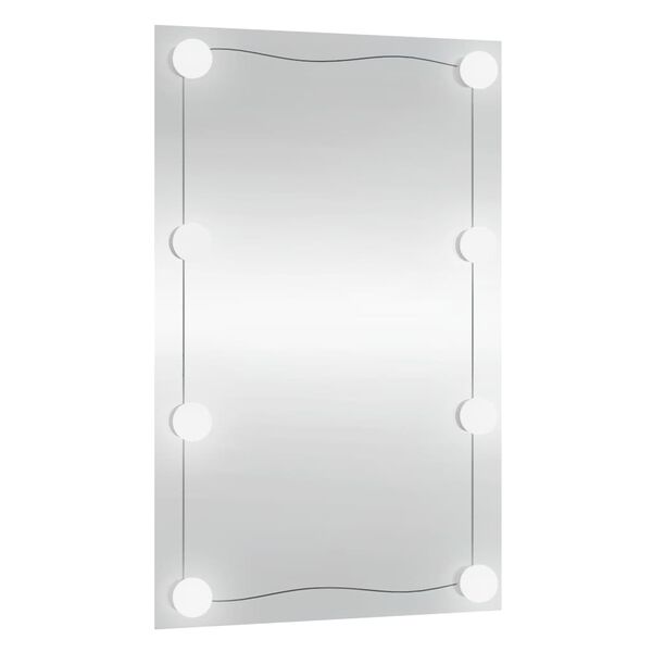 vidaXL Wall Mirror with LED Lights 40x60 cm Glass Rectangle