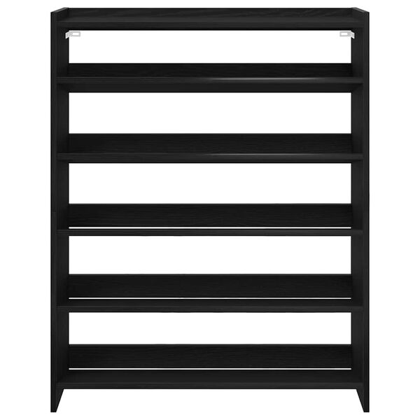 vidaXL Shoe Rack Black 80x25x100 cm Engineered Wood