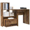 vidaXL Desk with Drawer Old Wood 131.5 x 50 x 106.5 cm Engineered Wood