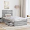 vidaXL Bed Frame Grey Sonoma and Silver 75 x 190 cm Engineered Wood