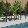 vidaXL Outdoor Furniture Set with Cushion 3 pcs Black PE Rattan