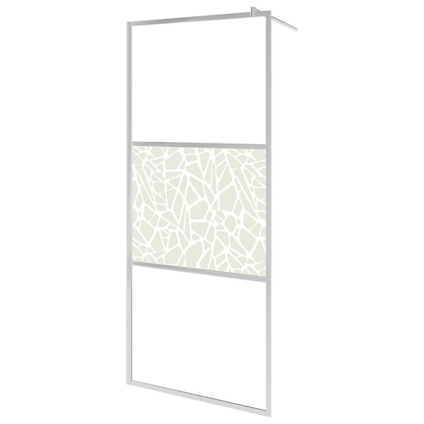 vidaXL Walk-in Shower Wall ESG Glass with Stone Design 80x195 cm