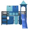 vidaXL Kids' Loft Bed with Tower without Mattress Blue 90x200 cm