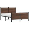 vidaXL Metal Bed Frame without Mattress Brown Oak 137x190 cm