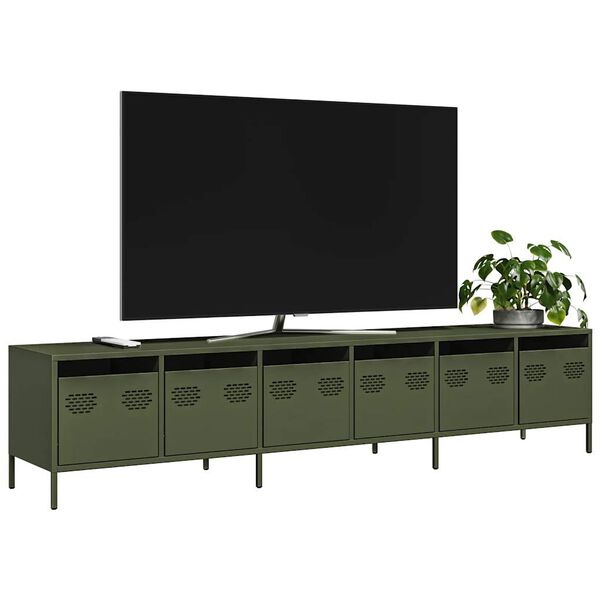 vidaXL TV Cabinet Olive Green 202x39x43.5 cm Cold-rolled Steel