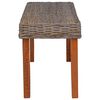 vidaXL Bench 110 cm Natural Kubu Rattan and Solid Mahogany Wood