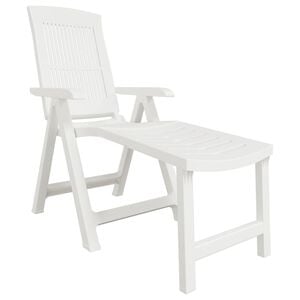 vidaXL Sun Lounger White Plastic