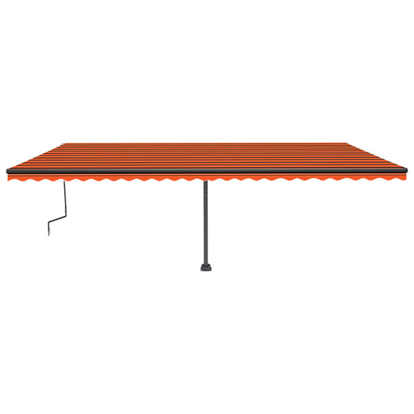vidaXL Manual Retractable Awning with LED 600x350 cm Orange and Brown