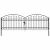 vidaXL Fence Gate ASSEN 401 x 175.5 cm Steel Grey Lockable