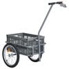 vidaXL Bike Trailer with 50 L Foldable Transportbox Grey 150 kg