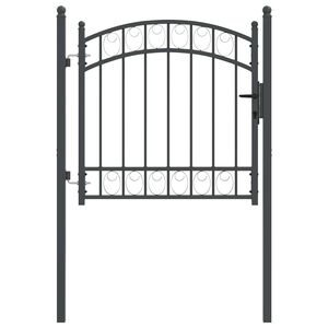 vidaXL Fence Gate EMMEN 104 x 86 cm Lockable Powder-coated steel Grey