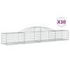 vidaXL Arched Gabion Baskets 30 pcs 300x50x40/60 cm Galvanised Iron