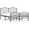vidaXL Metal Bed Frame without Mattress with Footboard&nbsp;Black 140x200cm