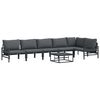 vidaXL Garden Sofa Set with Cushion 7 pcs Black Steel