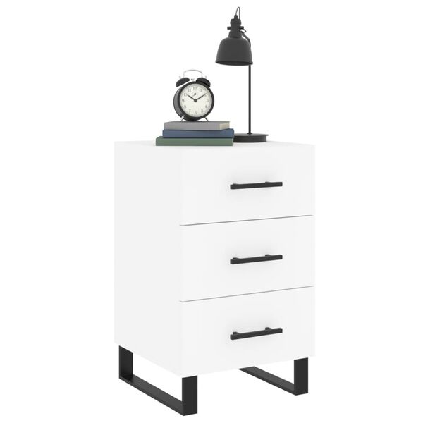 vidaXL Bedside Cabinet White 40x40x66 cm Engineered Wood