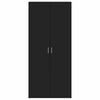 vidaXL Shoe Cabinet with Shelf Black 80 x 39 x 178 cm Engineered Wood