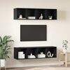 vidaXL TV Cabinet Set Wall-mounted 3 pcs Black Oak Engineered Wood