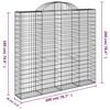 vidaXL Arched Gabion Baskets 3 pcs 200x30x180/200 cm Galvanised Iron