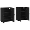 vidaXL Wall Mounted Cabinets 2 pcs Black Engineered Wood