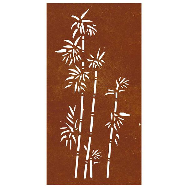vidaXL Garden Wall Decoration 105x55 cm Corten Steel Bamboo Design