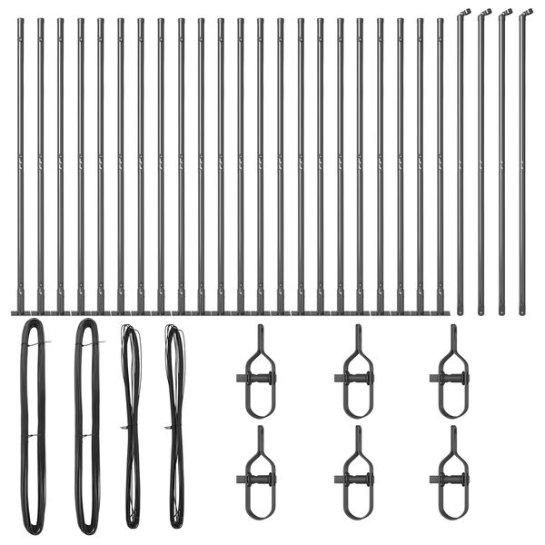 vidaXL Fence Post Other 26 pcs Grey 3.2 x 3.2 x 88.5 cm Steel