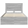 vidaXL Bed Frame with Drawer Grey Sonoma 120 x 190 cm Solid Pine Wood