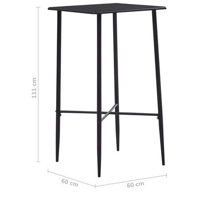 vidaXL Bar Table Black 60x60x111 cm MDF