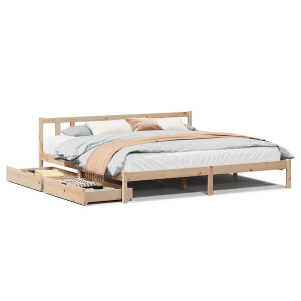 vidaXL Bed Frame without Mattress 200x200 cm Solid Wood Pine