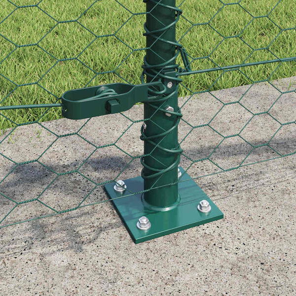vidaXL Fence Post Green 10 x 0.5 m (36 mm mesh) Steel and PVC