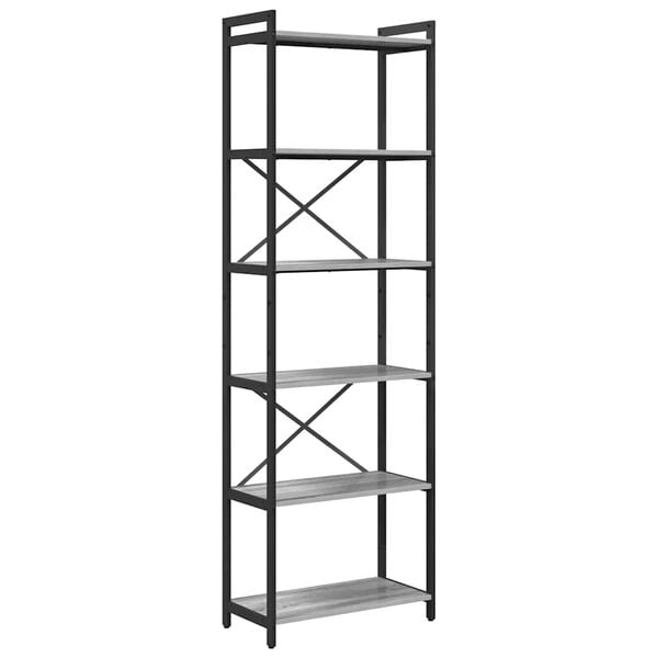 vidaXL Bookshelf Grey sonoma 60 x 30 x 190 cm Engineered Wood