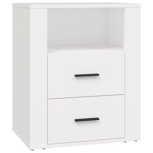 vidaXL Bedside Cabinet White 50x36x60 cm Engineered Wood
