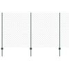 vidaXL Chainlink Fence with Post 10 x 1.4 m PVC-Coated Steel Green