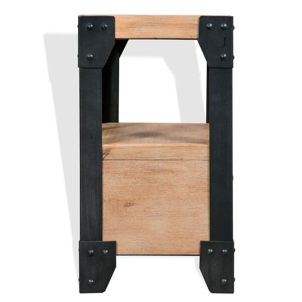 vidaXL Nightstand Solid Acacia Wood Steel 40x30x54 cm