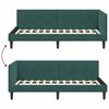 vidaXL Corner Bed Frame Dark Green 90 cm x 190 cm Velvet