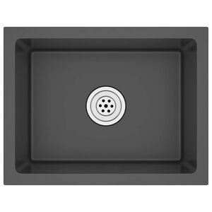 vidaXL Handmade Kitchen Sink Black Stainless Steel