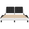 vidaXL Bed Frame without Mattress "Zadar" White and Black 140x190 cm Faux Leather