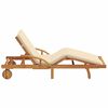 vidaXL Sun Lounger Reclining Beige 200 x 67 x 84cm Solid Acacia wood