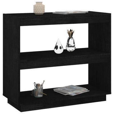 vidaXL Book Cabinet Black 80x35x71 cm Solid Pinewood