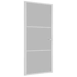 vidaXL Interior Door 93x201.5 cm White Matt Glass and Aluminium