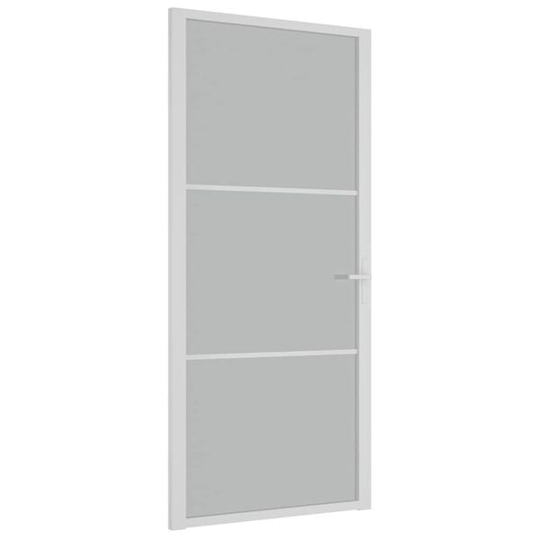 vidaXL Interior Door 93x201.5 cm White Matt Glass and Aluminium