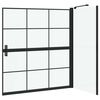 vidaXL Bath Shower Screen Black and Transparent 116 x 68 x 128 cm