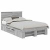 vidaXL Bed Frame Grey Sonoma 120 x 200 cm Engineered Wood