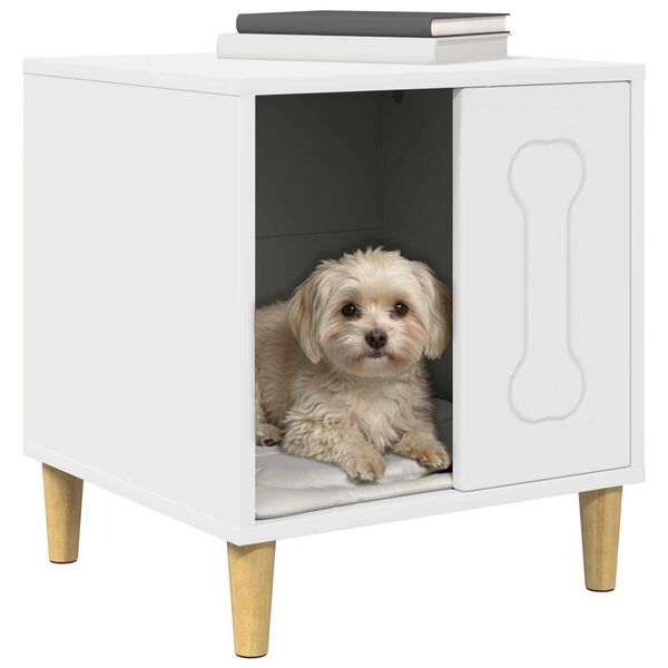 vidaXL Dog House White 44 x 42 x 49 cm Engineered Wood