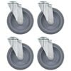 vidaXL Bolt Hole Swivel Casters 4 pcs 125 mm
