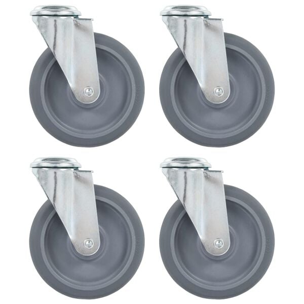 vidaXL Bolt Hole Swivel Casters 4 pcs 125 mm