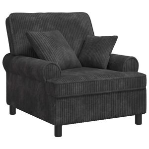 vidaXL XL Armchair with Cushions Dark Grey 1.5 Lines Fabric