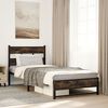 vidaXL Metal Bed Frame without Mattress Smoked Oak 100x190 cm